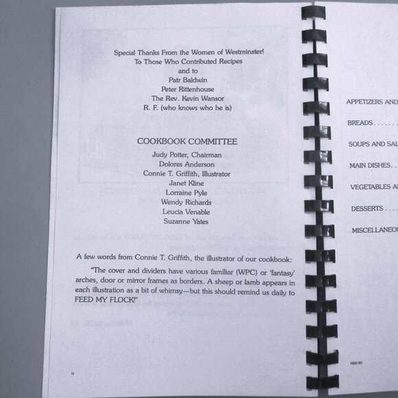 "Feed My Flock" Spiral-Bound Church Cookbook By Westminster Presbyterian Church - Picture 5 of 6